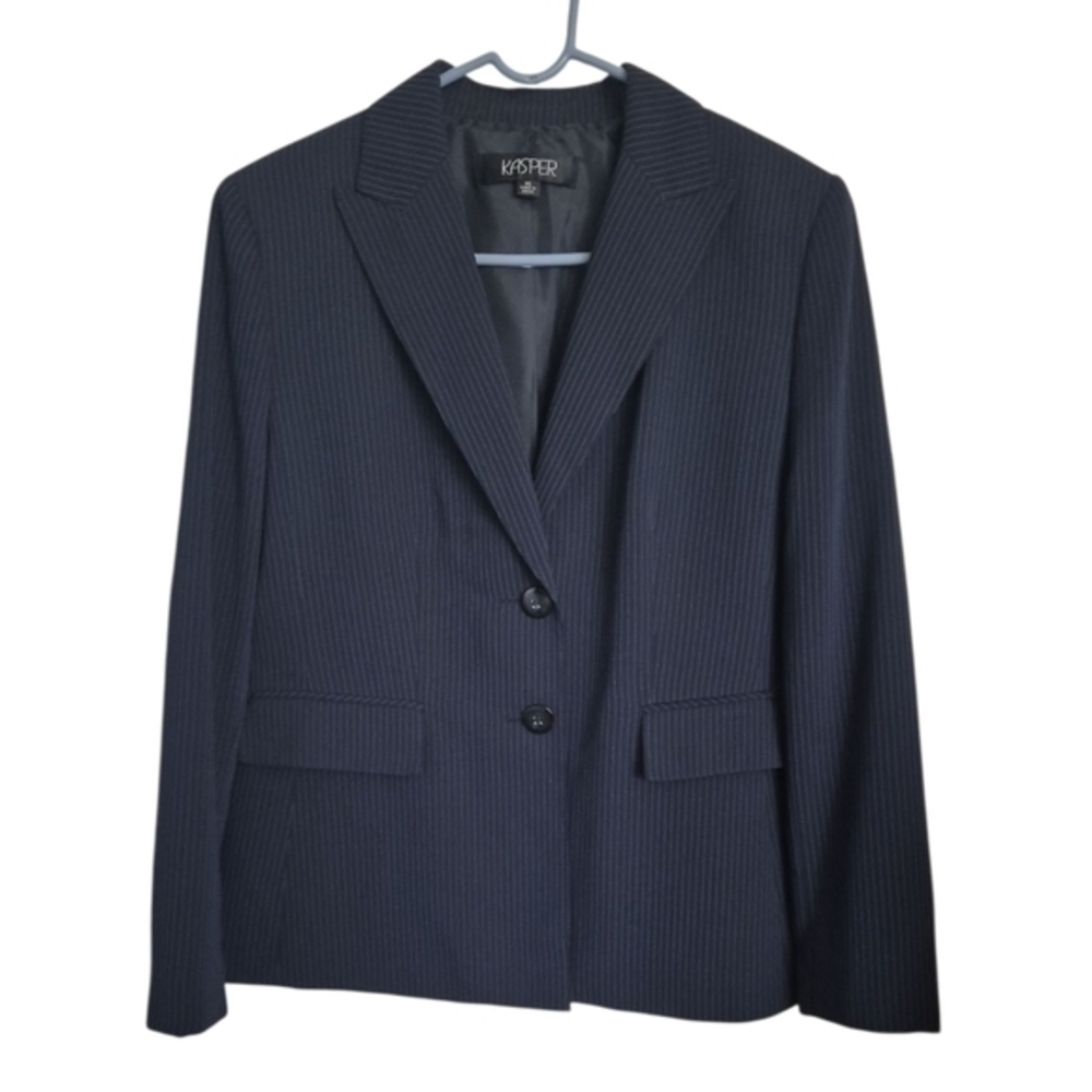 Kasper Women’s  Striped Two Button Closure Blazer Size 14